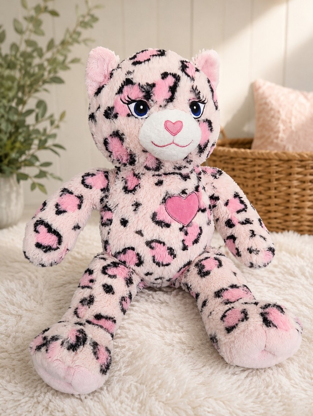 Authentic Build-A-Bear Workshop 18 " Pink Leopard Pawfect Kitty plush stuffed